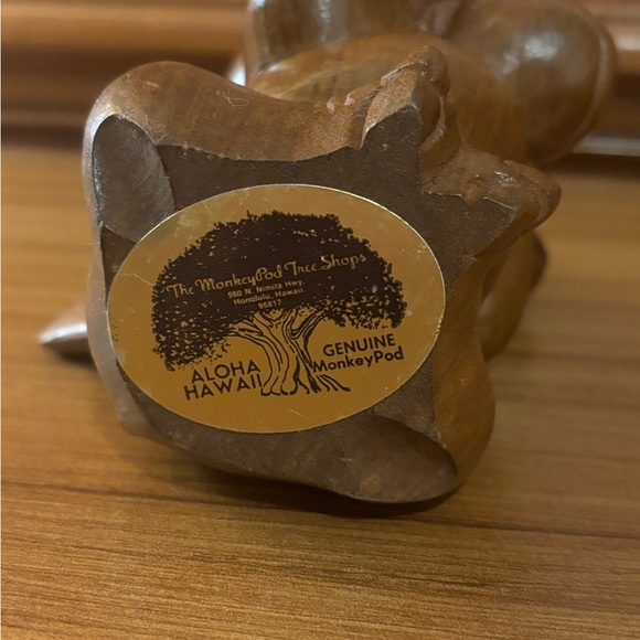 Vintage Genuine Monkey Pod Wood Hand Carved Circus Elephant w/Ball 1980s - Picture 6 of 7